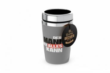 Lavida Thermobecher "Der Mann der alles kann", Kaffeebecher to go, 240 ml